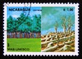 Postage stamp Nicaragua, 1984. Healthy Forest Ã¢â¬â Destroyed Forest